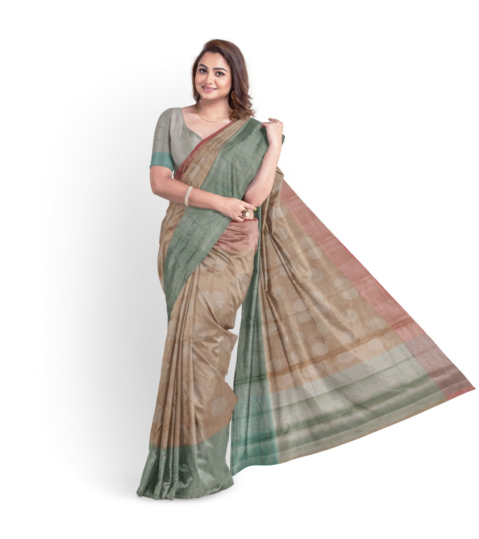 Exclusive Light Green Tissue Vanya Bengal Saree by Abaranji 